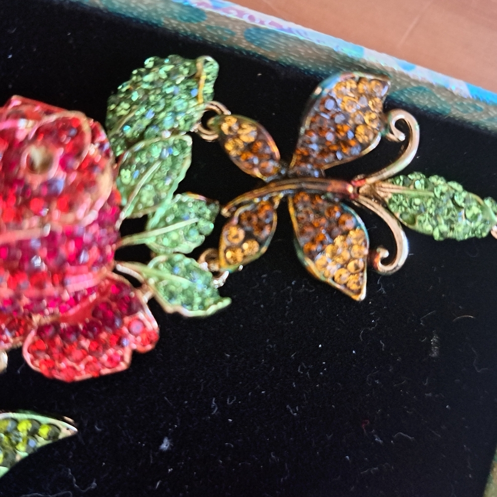 Colorful rose Rhinestone necklace set - Picture 2 of 8